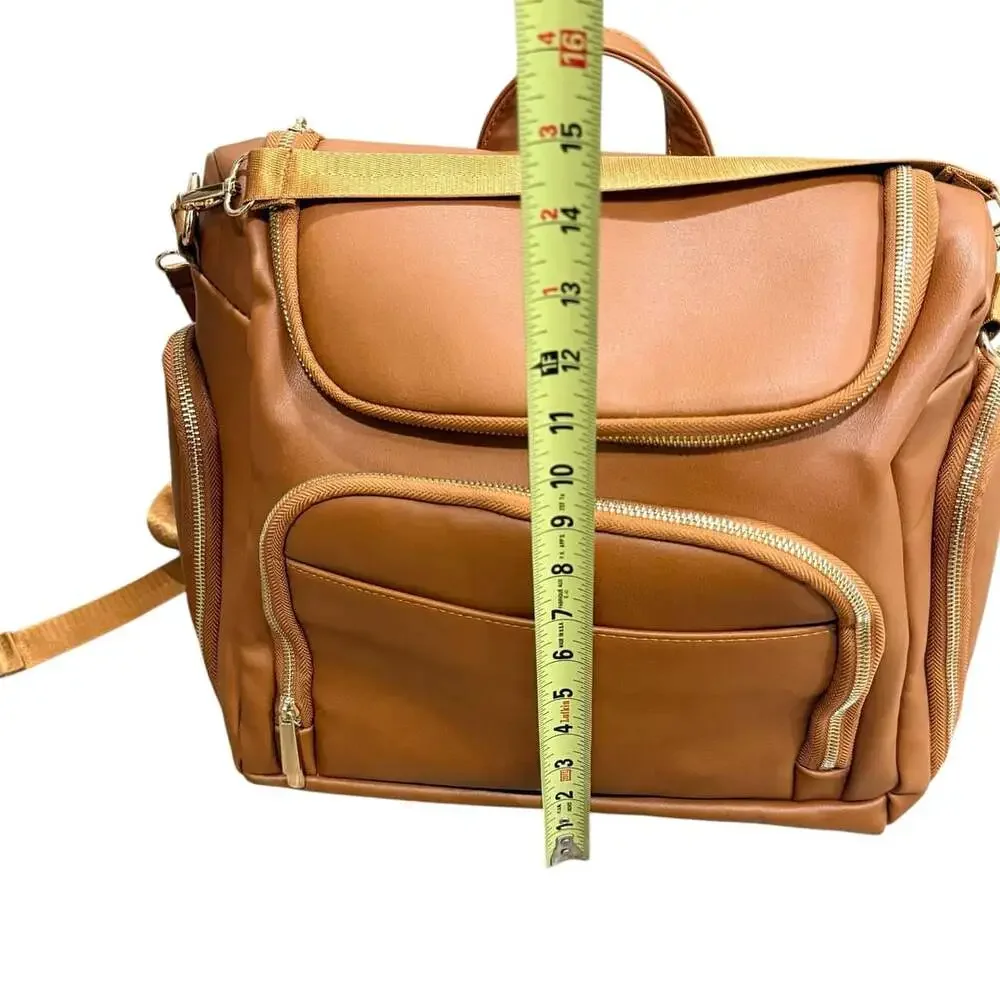 Beaulyn Leather Multifunctional Diaper Backpack